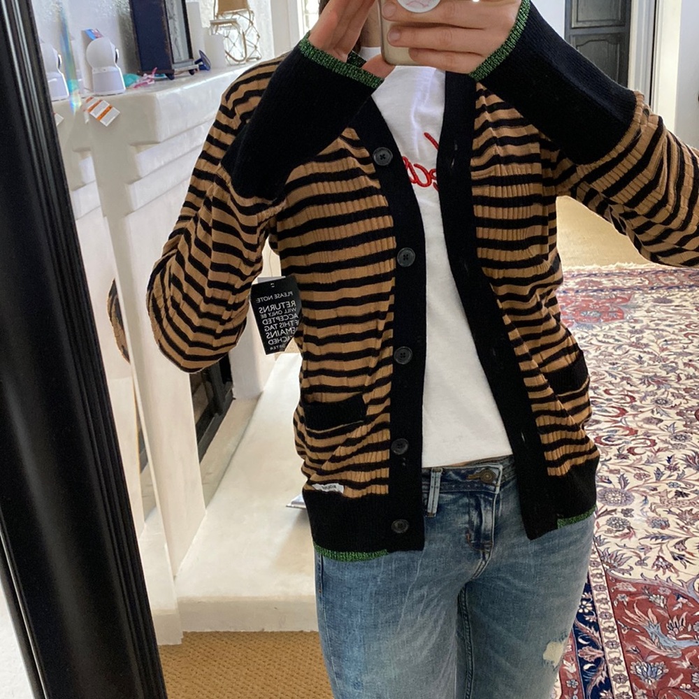Beautiful brand new cardigan with lovely knit detailing